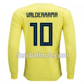 Fußballtrikots Kolumbien Valderrama 10 Heim Trikotsatz WM 2018 Langarm